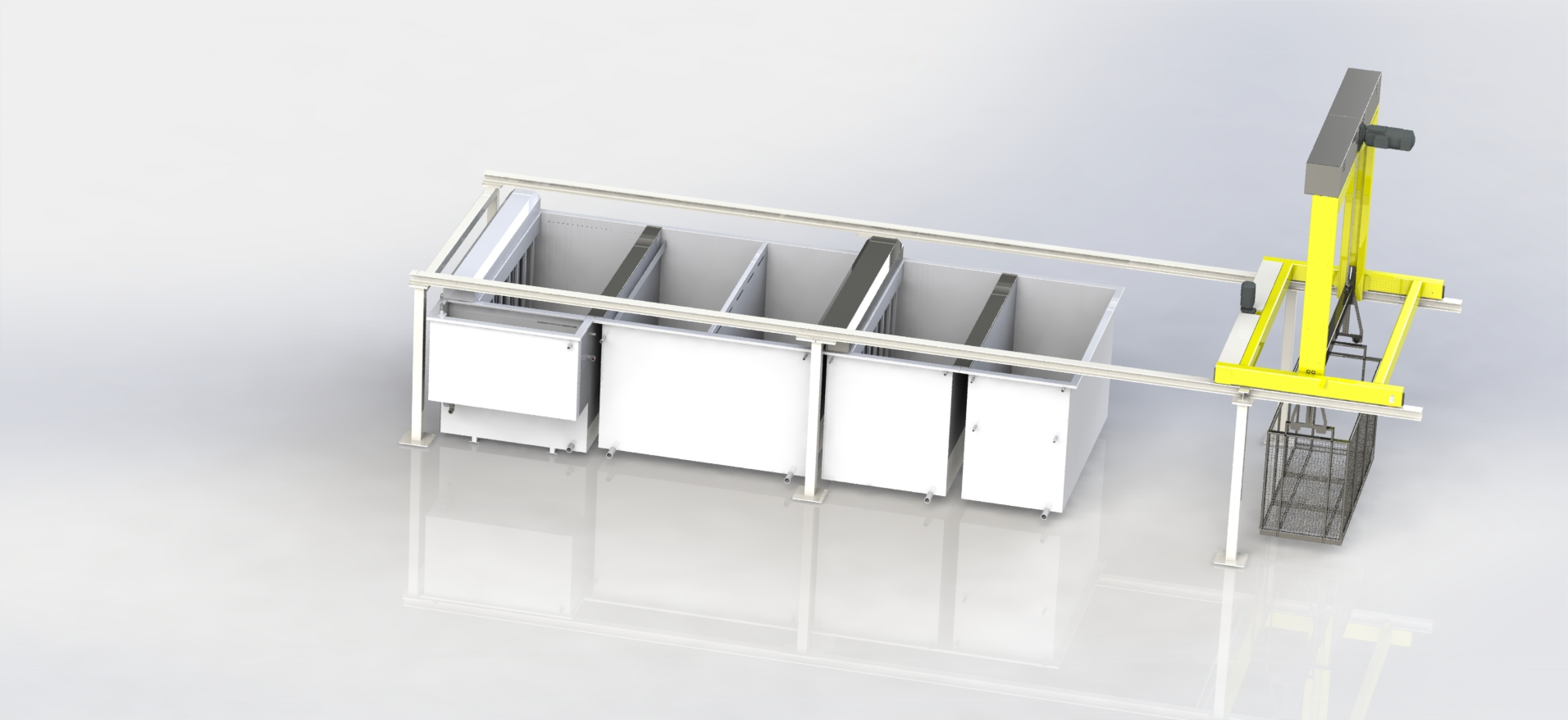 Realizacja GWO-MAL – Linia wannowa z manipulatorem - Model 3D