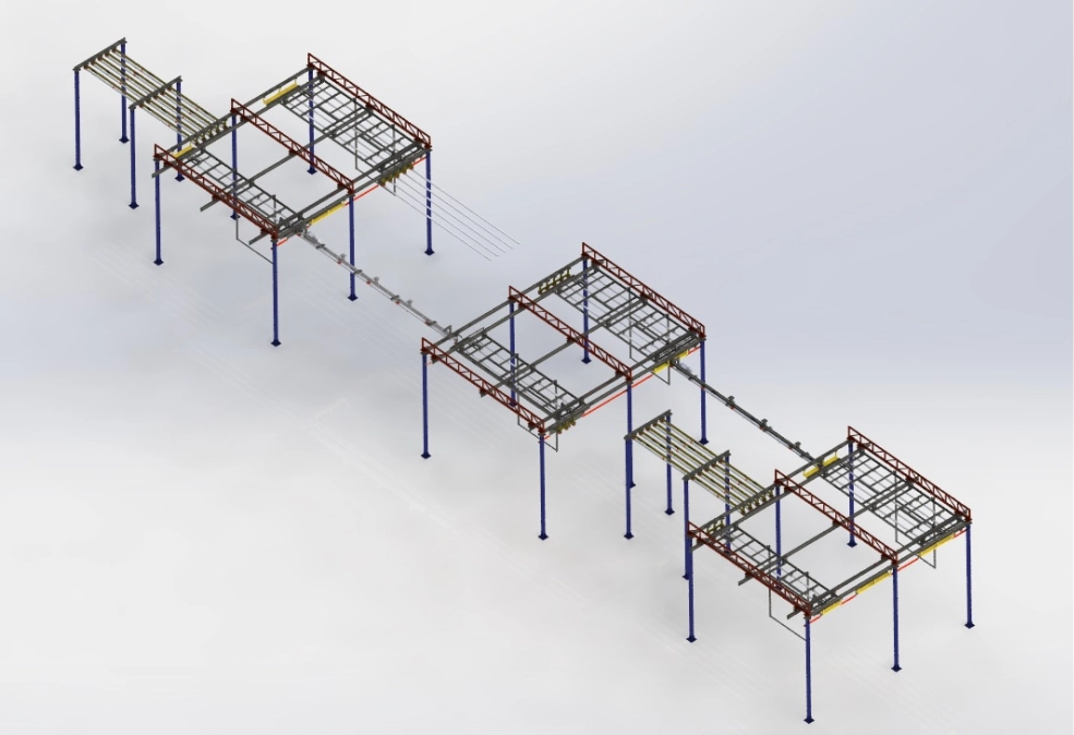 Realizacja GWO-MAL – System transportu międzyoperacyjnego - model 3D